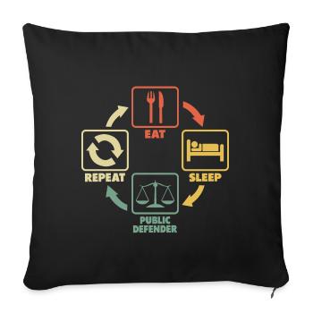 Public Defender Public Defender Sayings Funny - Sofa pillowcase 17,3'' x 17,3'' (45 x 45 cm) - black - Front