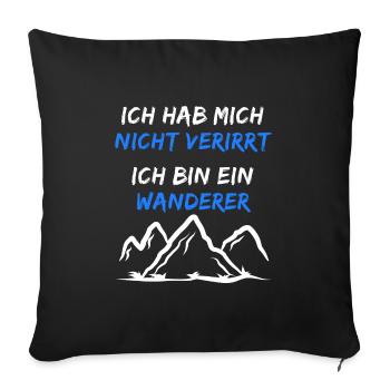 Berggipfel Wanderwege Statement Wandern Wanderer - Sofakissenbezug 45 x 45 cm - Schwarz - Vorne