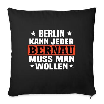 Bernau - Sofakissenbezug 45 x 45 cm - Schwarz - Vorne