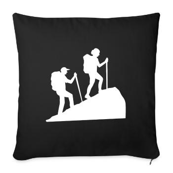 Via ferrata Hikers Mountain peaks Hiking Hike - Sofa pillowcase 17,3'' x 17,3'' (45 x 45 cm) - black - Front