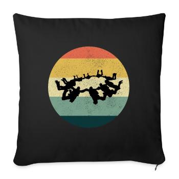 Parachutisme Parachute Parachutisme Parachutisme - Housse de coussin décorative 45 x 45 cm - noir - Devant