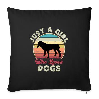 Bluetick Coonhound Dog Silhouette Retro Sunset - Sofa pillowcase 17,3'' x 17,3'' (45 x 45 cm) - black - Front
