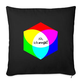 Ah, ich weiß! - Sofakissenbezug 45 x 45 cm - Schwarz - Vorne