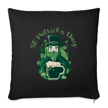Tee de la Saint-Patrick: Leprechaun & Beer Fun! - Housse de coussin décorative 45 x 45 cm - noir - Devant