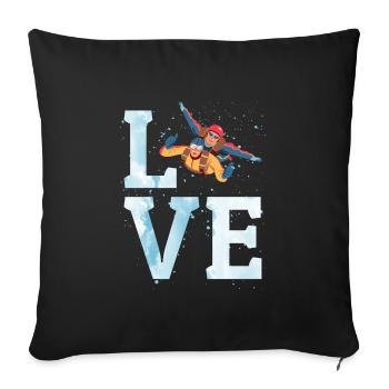 Parachute parachute parachutiste parachutiste parachutisme - Housse de coussin décorative 45 x 45 cm - noir - Devant