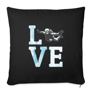 Parachute parachute parachutiste parachutiste parachutisme - Housse de coussin décorative 45 x 45 cm - noir - Devant