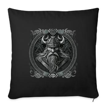 Viking#01 - Housse de coussin décorative 45 x 45 cm - noir - Devant