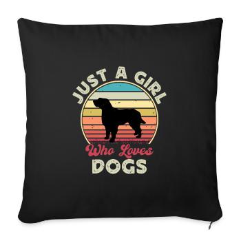 Briquet Griffon Vendeen Dog Silhouette Retro Sun - Housse de coussin décorative 45 x 45 cm - noir - Devant