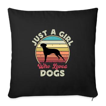 Braque Francais Dog Love Silhouette Vintage Sunset - Housse de coussin décorative 45 x 45 cm - noir - Devant
