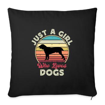 Zentralasiatischer Schäferhund Silhouette Retro Sonnenuntergang - Sofakissenbezug 45 x 45 cm - Schwarz - Vorne