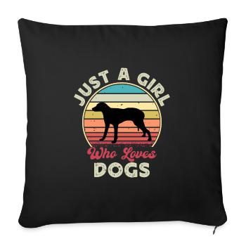 Chien Francais Blanc Et Orange Dog Silhouette - Sofa pillowcase 17,3'' x 17,3'' (45 x 45 cm) - black - Front