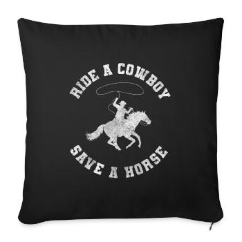 Western Linedance Amérique - Housse de coussin décorative 45 x 45 cm - noir - Devant