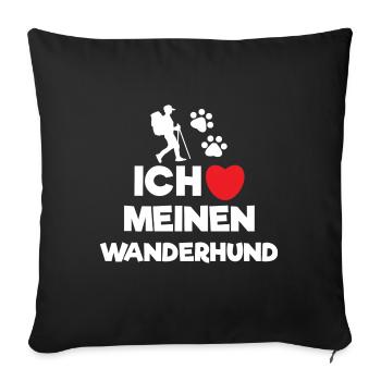 Ich Liebe Wandern Wanderer Herz Statement Natur - Sofakissenbezug 45 x 45 cm - Schwarz - Vorne