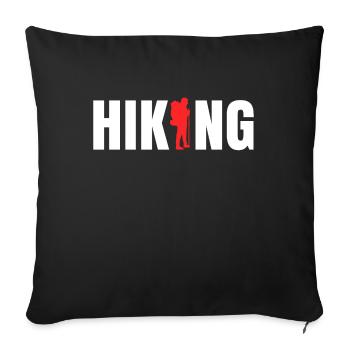 Wanderer Quote Nature Experience Hike Hiking - Sofa pillowcase 17,3'' x 17,3'' (45 x 45 cm) - black - Front