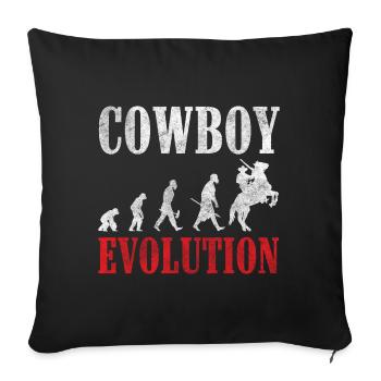 Western Rodeo Dressur Sattel - Sofakissenbezug 45 x 45 cm - Schwarz - Vorne
