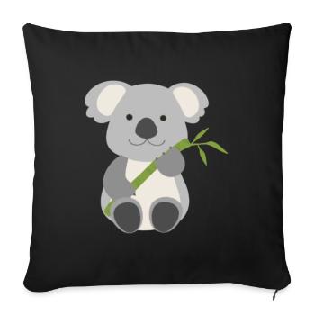 Joyeux koala ours koala - Housse de coussin décorative 45 x 45 cm - noir - Devant