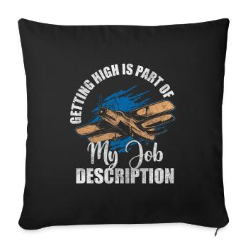 Flugzeug Modellbau Segelflieger - Sofakissenbezug 45 x 45 cm - Schwarz - Vorne