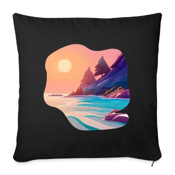 Vacances Sunrise Sea Island - Housse de coussin décorative 45 x 45 cm - noir - Devant