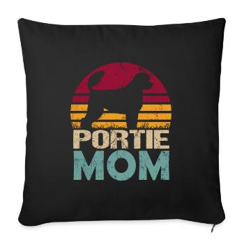 Portuguese Water Dog Portie PWD Mom Mama Mistress - Sofa pillowcase 17,3'' x 17,3'' (45 x 45 cm) - black - Front