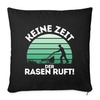 Rasenmäher Rasenpflege Platzwart Rasenflüsterer - Sofakissenbezug 45 x 45 cm - Schwarz - Vorne