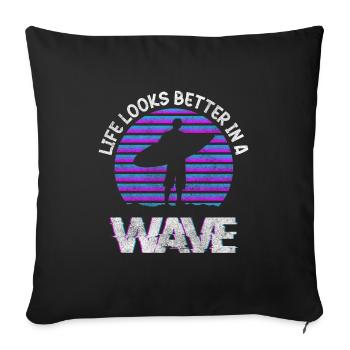 Surfing Surfergirl Windsurfing Cool - Sofa pillowcase 17,3'' x 17,3'' (45 x 45 cm) - black - Front