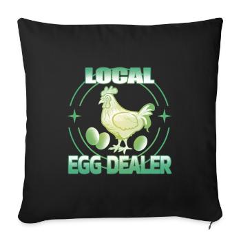Marchand d’œufs local - Housse de coussin décorative 45 x 45 cm - noir - Devant