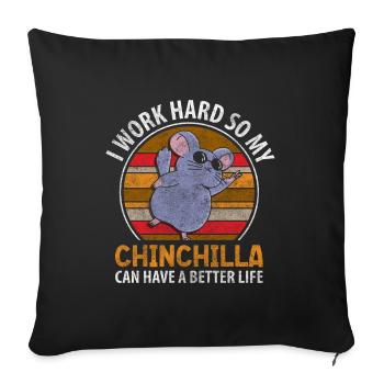 Chinchilla Animal Chill Cuddly - Sofa pillowcase 17,3'' x 17,3'' (45 x 45 cm) - black - Front