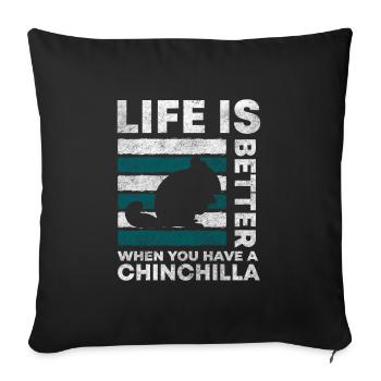 Animal de compagnie mignon - Housse de coussin décorative 45 x 45 cm - noir - Devant