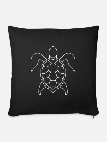 Schildkröte Lineart - Sofakissenbezug 45 x 45 cm - Schwarz