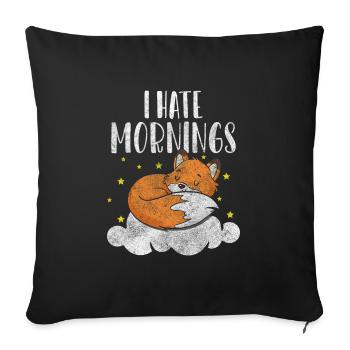 Fox Wisdom Hunter - Sofa pillowcase 17,3'' x 17,3'' (45 x 45 cm) - black - Front