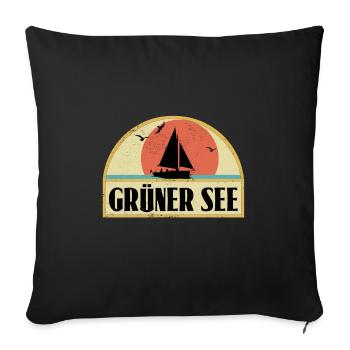 Grüner See - Sofakissenbezug 45 x 45 cm - Schwarz - Vorne