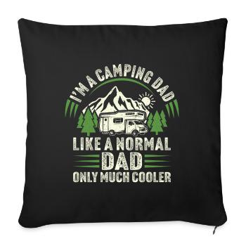 I'm a camping dad drive motorhome - Sofa pillowcase 17,3'' x 17,3'' (45 x 45 cm) - black - Front