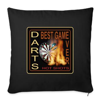 Darts Best Game, Dartspieler + Dartfans - Sofakissenbezug 45 x 45 cm - Schwarz - Vorne