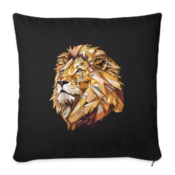 Stylized Lion, Geometric - Sofa pillowcase 17,3'' x 17,3'' (45 x 45 cm) - black - Front