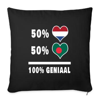 Bangladesch und Niederlande 100% Genius Flagge - Sofakissenbezug 45 x 45 cm - Schwarz - Vorne