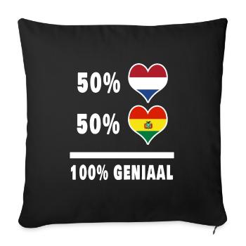Bolivia and the Netherlands 100% Genius Flag - Sofa pillowcase 17,3'' x 17,3'' (45 x 45 cm) - black - Front
