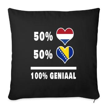 Bosnia and the Netherlands 100% Genius Flag - Sofa pillowcase 17,3'' x 17,3'' (45 x 45 cm) - black - Front