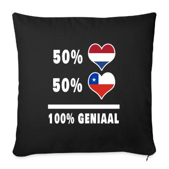 Chile and the Netherlands 100% Genius Flag - Sofa pillowcase 17,3'' x 17,3'' (45 x 45 cm) - black - Front