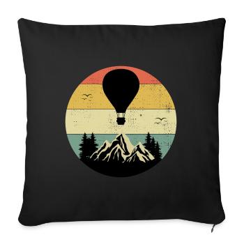 Hot Air Ballooning Hopper Balloon Pilot Balloonist - Sofa pillowcase 17,3'' x 17,3'' (45 x 45 cm) - black - Front