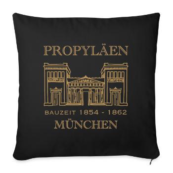 Propyläen, Munich, landmark city gate, Bavaria - Sofa pillowcase 17,3'' x 17,3'' (45 x 45 cm) - black - Front