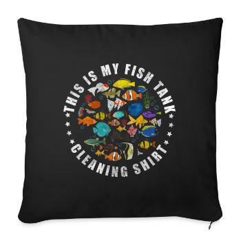 Aquarium Hobby Breeding - Sofa pillowcase 17,3'' x 17,3'' (45 x 45 cm) - black - Front
