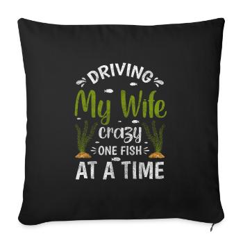 Fish Algae Goldfish - Sofa pillowcase 17,3'' x 17,3'' (45 x 45 cm) - black - Front