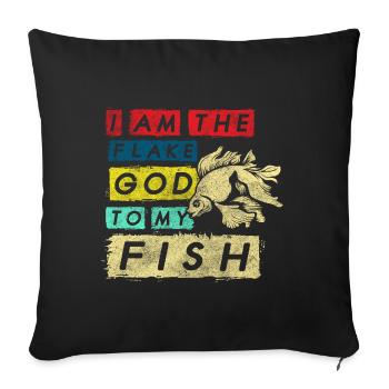 Aquarium aquarist algae goldfish - Sofa pillowcase 17,3'' x 17,3'' (45 x 45 cm) - black - Front