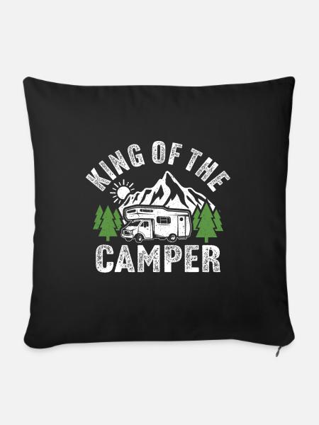 König des Wohnmobils Camping Wohnwagen Wohnmobil - Sofakissenbezug 45 x 45 cm - Schwarz