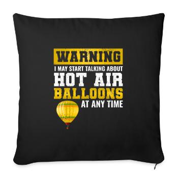Hot Air Ballooning Hopper Balloon Ride Balloonist - Sofa pillowcase 17,3'' x 17,3'' (45 x 45 cm) - black - Front