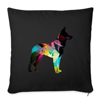 Beau chien - chien coloré - Housse de coussin décorative 45 x 45 cm - noir - Devant