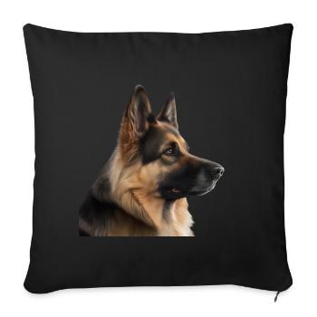 Beautiful dog - Sofa pillowcase 17,3'' x 17,3'' (45 x 45 cm) - black - Front