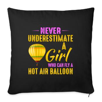 Hot Air Ballooning Hopper Balloon Ride Balloonist - Sofa pillowcase 17,3'' x 17,3'' (45 x 45 cm) - black - Front