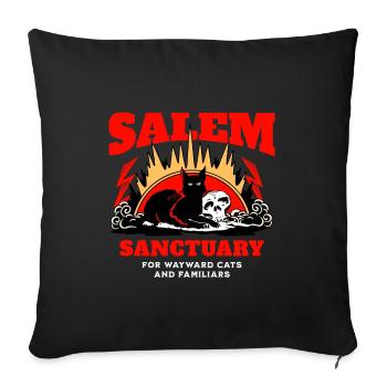 Salem Sanctuaire pour chats et familiers - Housse de coussin décorative 45 x 45 cm - noir - Devant
