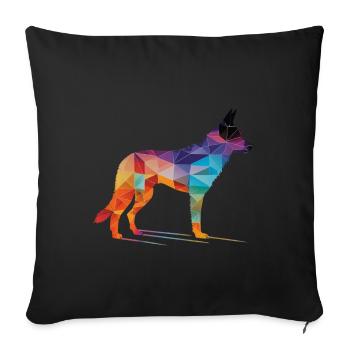 Colorful dog - Beautiful dog - Sofa pillowcase 17,3'' x 17,3'' (45 x 45 cm) - black - Front